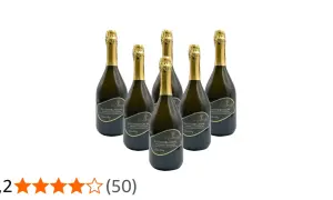 Six bottles of Prosecco with gold foil tops and "Extra Dry" labels are arranged on a white background.