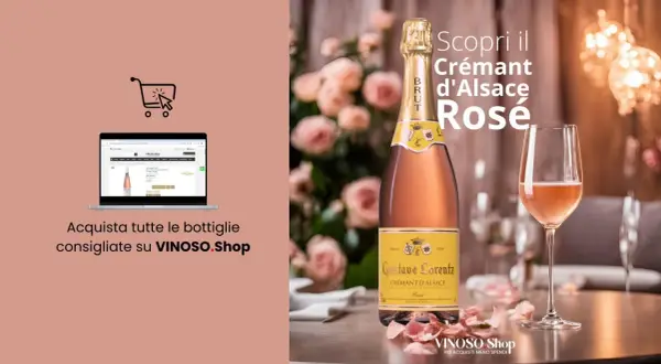 Scopri il Crémant d'Alsace Rosé, un vino spumante perfetto per ogni occasione. Acquista online su VINOSO.Shop.