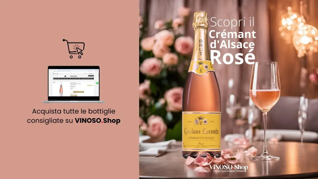Scopri il Crémant d'Alsace Rosé, un vino spumante perfetto per ogni occasione. Acquista online su VINOSO.Shop.