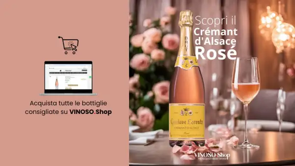 Scopri il Crémant d'Alsace Rosé, un vino spumante perfetto per ogni occasione. Acquista online su VINOSO.Shop.